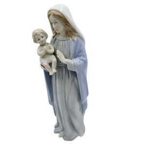 Vintage Homco 1464 Madonna Child Virgin Mary Porcelain 10" Figurine Baby Jesus